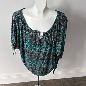 Teal and Black Women's Top
